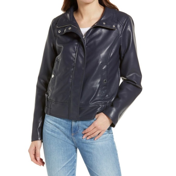 NWT French Connection Faux Leather Jacket Size M - Picture 3 of 17